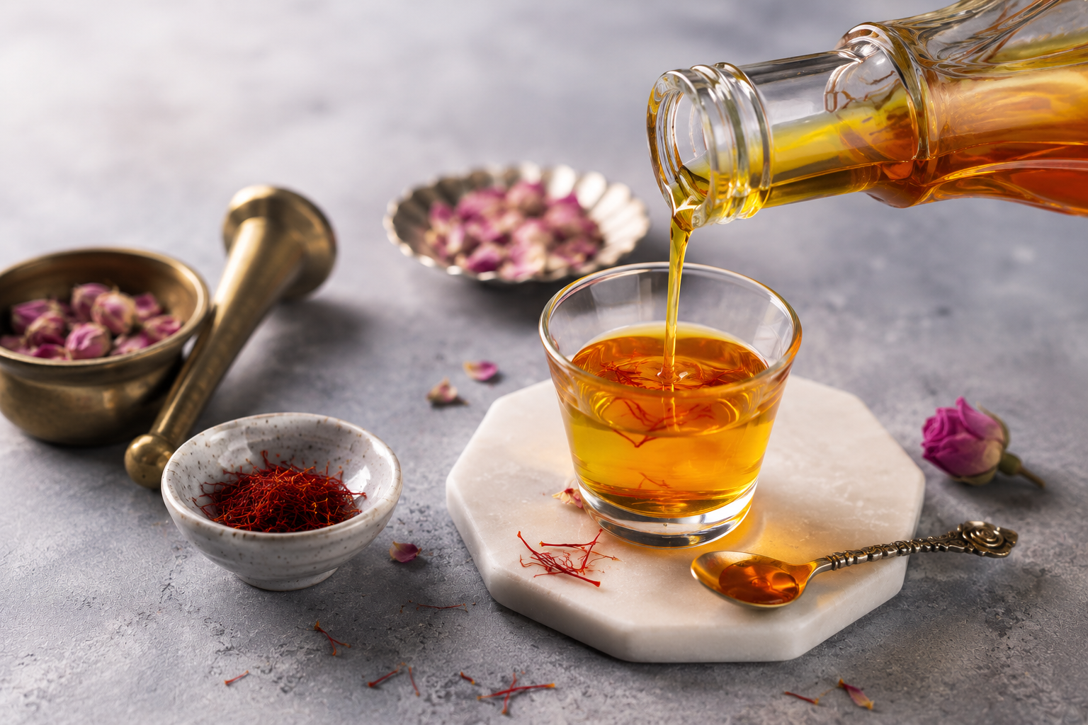 قوام شربت زعفران و گلاب