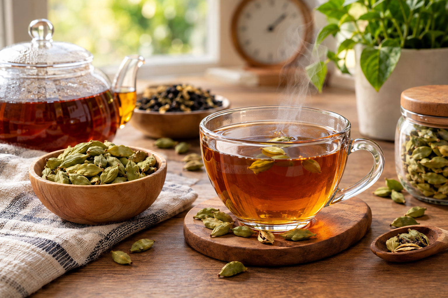 بهترین زمان اضافه کردن هل به چای و دمنوش، همراه با برگ چای در ابتدای دم کردن است